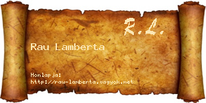 Rau Lamberta névjegykártya